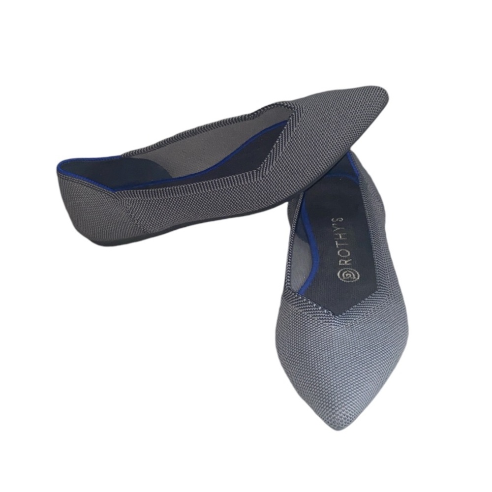 Rothy's Gray Pointed Toe Ballet Flats